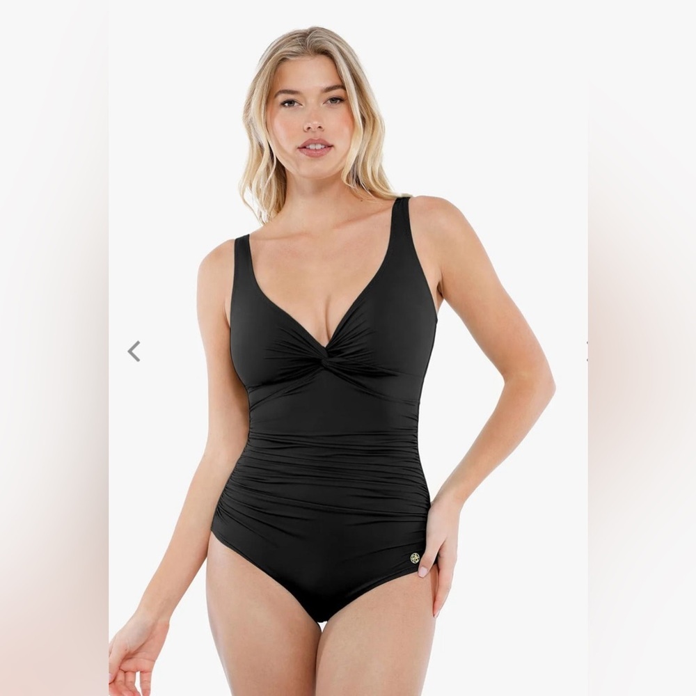 POPILUSH Shapewear Twist Front Ruched Sculpting Swimsuit